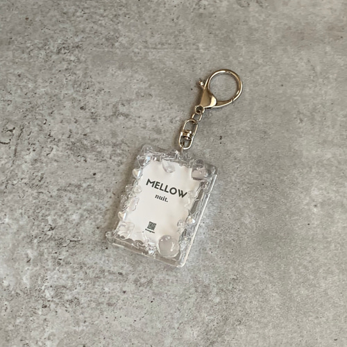 同梱＠680円】No.477 レジン ヘアゴム キーホルダーバッジ カスミソウ