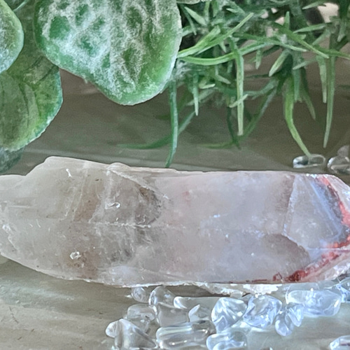 龍脈水晶✨ファントムヘマタイトインクォーツポイント原石ラフストーン