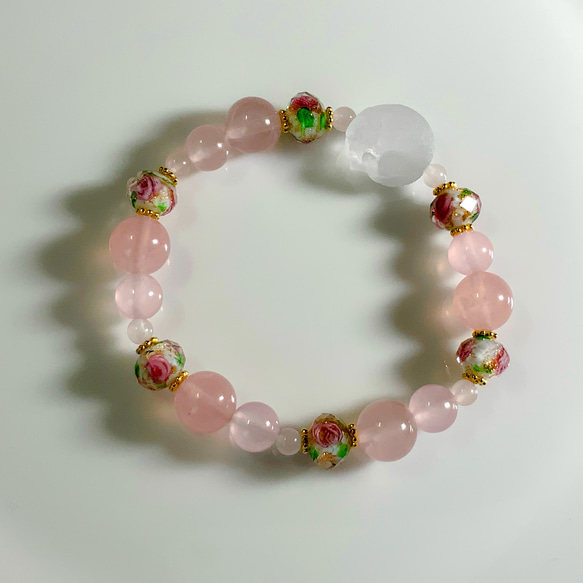 獨一無二的貓咪手鍊「水之安雅」煙燻透明 第2張的照片