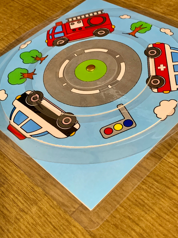 《送料込み》絵合わせ『くるんくるんパズル』〜丸または四角型〜4種類セット 4枚目の画像