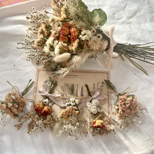 ֹֺֽ໋໋݊ オレンジローズのドライフラワーガーランド ドライ  