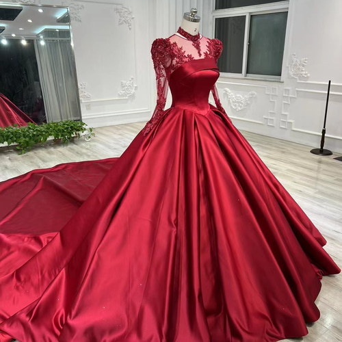 高評価続出！シアーな美しさ ワインレッド/ボルドー色 光沢サテン