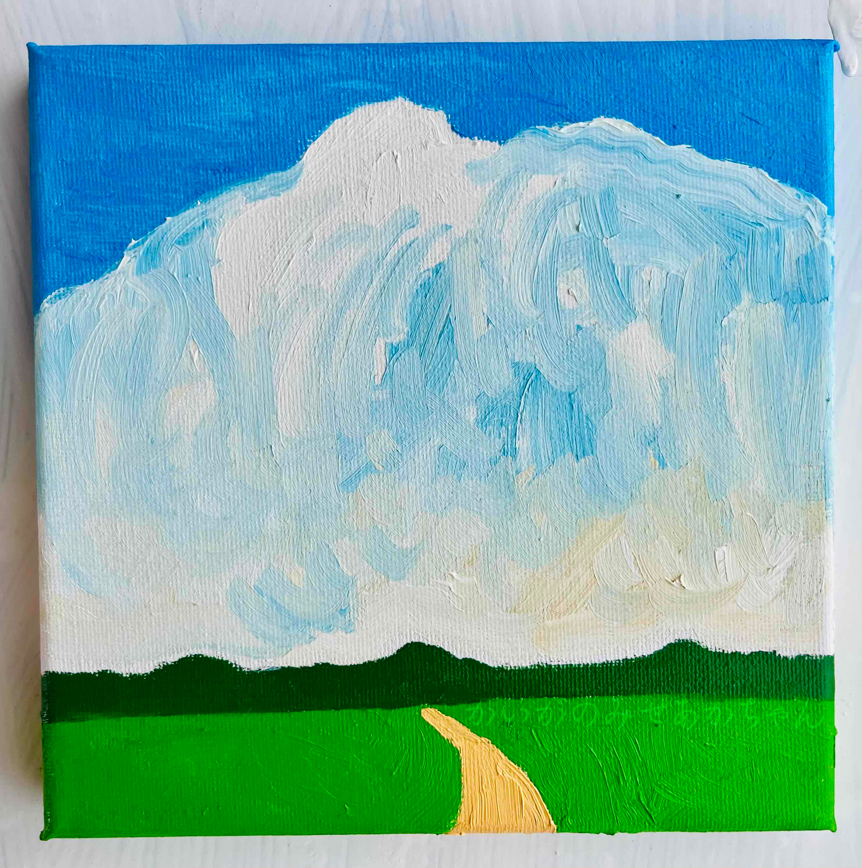 【真夏の田んぼ】 油絵 絵画