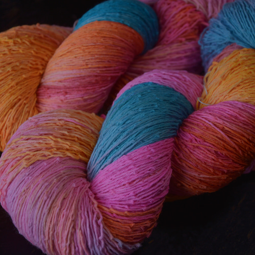 手染め糸 ウールコットン 中細 tropical neon nijiyarn 毛糸 nijiyarn 