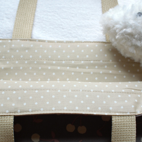 レッスンバックno.106 ハンドメイド グレー×ストライプ 大きめ