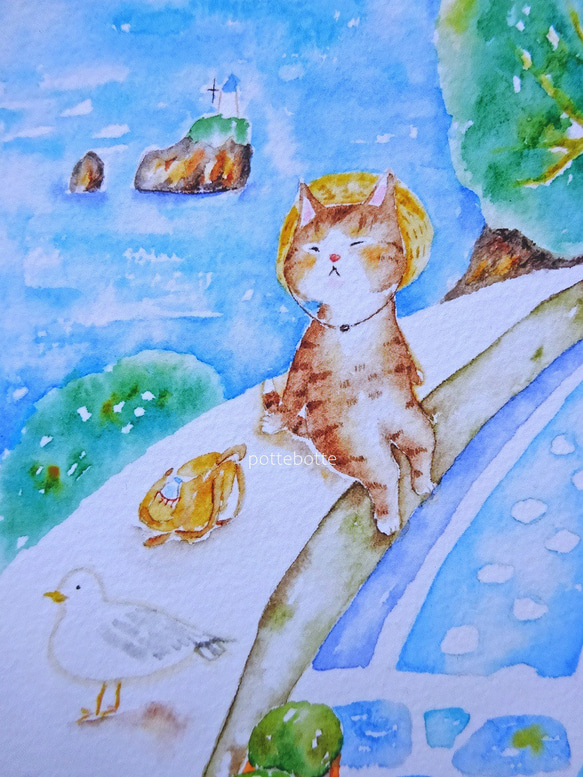 ✻ 敷石のある村 - 僕の夏休み 海とカモメ - / ポストカード