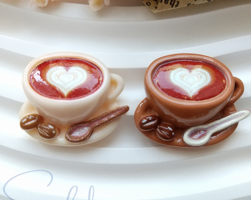 4個】カフェラテ ラテアート【デコパーツ】D-0650-latte 4個】カフェラテ ラテアート【デコパーツ】D-0650-latte