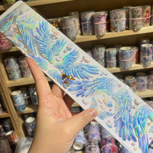 海外PETテープ 切り売り 翼 海外マステ コラージュ マスキングテープ