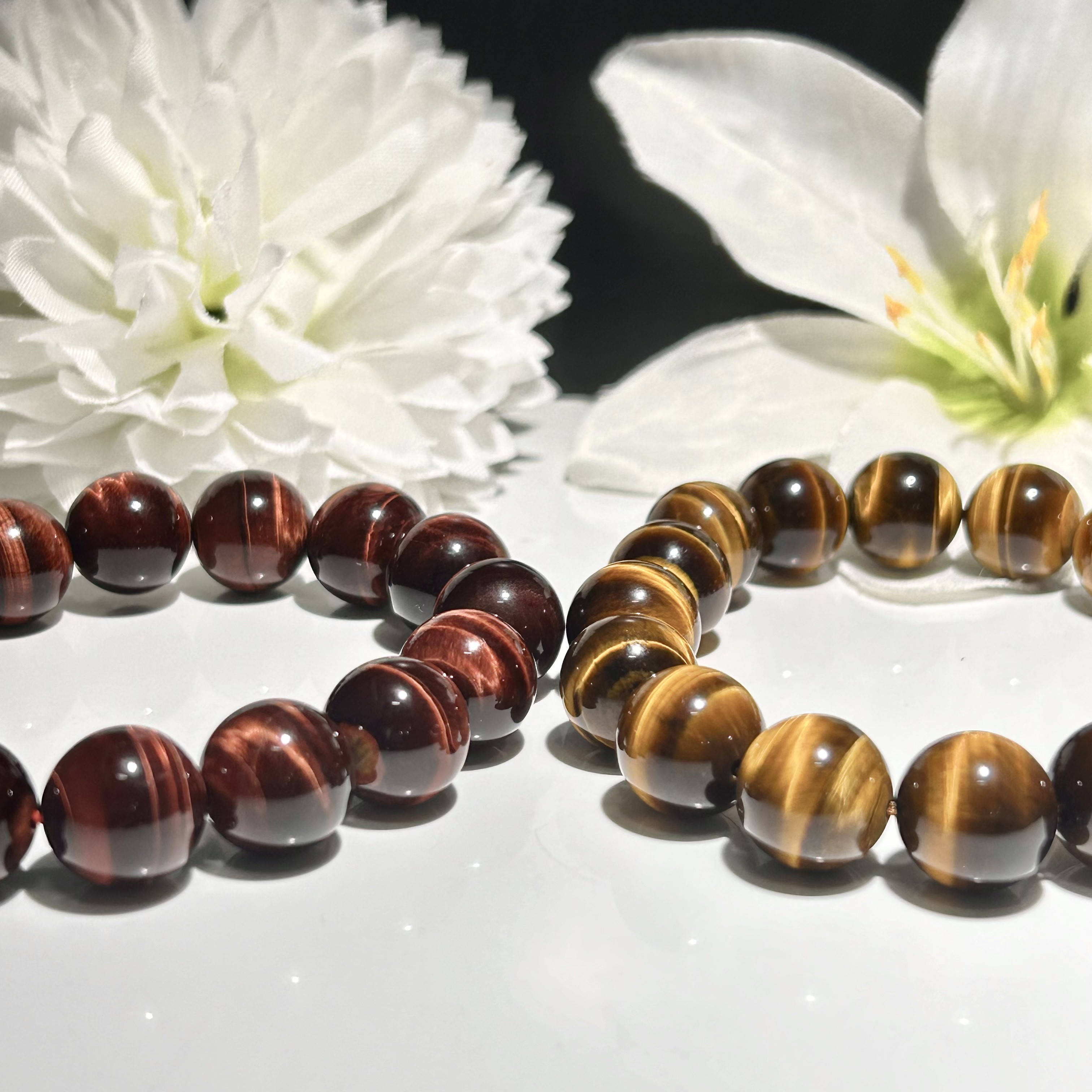 【10mm】レッド タイガーアイ　ブレスレット　パワーストーン　内径16cm 10mm】レッド タイガーアイ ブレスレット パワーストーン 内径