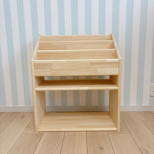 子供用絵本棚 w60d30h70 本棚 マガジンラック 木製 ナチュラル キッズ