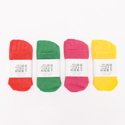 「呼吸する和紙靴下」（シークレット5本指ソックス）ミドル丈　イエロー 8枚目の画像