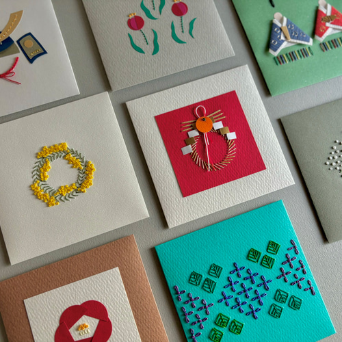 紙刺繍のアート「カスミソウのブーケ」フレームセット / かすみ草