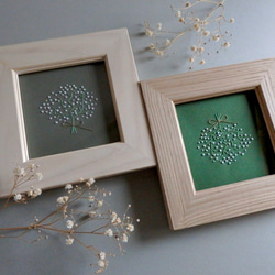 紙刺繍のアート「カスミソウのブーケ」フレームセット / かすみ草