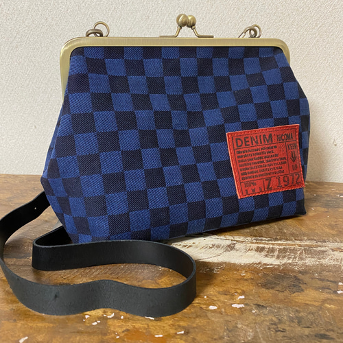 ハンドメイド☆岡山デニム♪フレンチブルドッグ♪☆ショルダーバッグ 岡山 デニム】メンズ ショルダーバッグ「A4 ルーズフラップ
