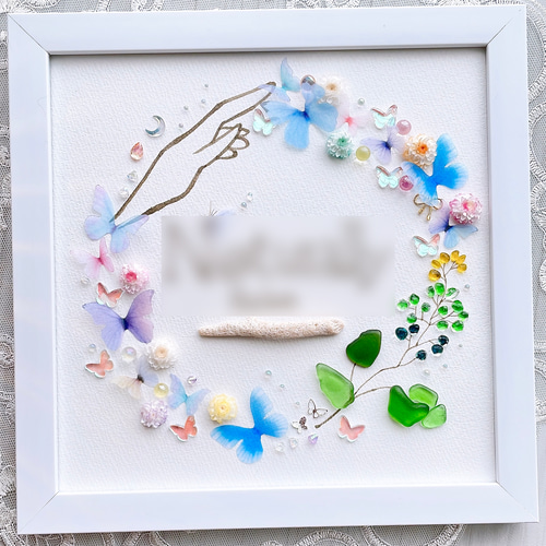 シーグラスアート 2点 オーダー品 モリゾウ様 シーグラスアート 2点