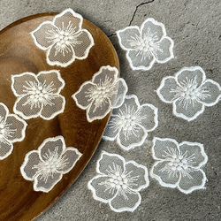 10枚入 ◆ チュールモチーフレース ◆ 4弁花柄 ◆ 日本製 ◆ M-lace-No,184 10枚目の画像