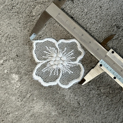 10枚入 ◆ チュールモチーフレース ◆ 4弁花柄 ◆ 日本製 ◆ M-lace-No,184 4枚目の画像