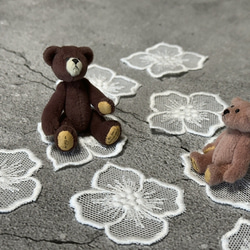 10枚入 ◆ チュールモチーフレース ◆ 4弁花柄 ◆ 日本製 ◆ M-lace-No,184 5枚目の画像