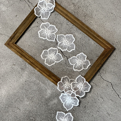 10枚入 ◆ チュールモチーフレース ◆ 4弁花柄 ◆ 日本製 ◆ M-lace-No,184 6枚目の画像