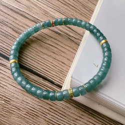 高級品❣️天然A貨翡翠 トロトロ、浮かぶ藍花柄付き氷種翡翠バングル