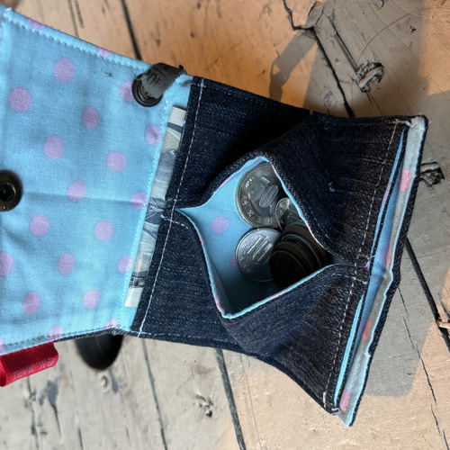 デニムミニミニ財布 ハンドメイド その他ミニ財布・コンパクト財布 M