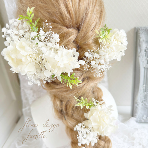 new.231.ホワイトグラデーションの上品で可憐なヘッドドレス