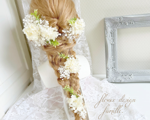 new.231.ホワイトグラデーションの上品で可憐なヘッドドレス