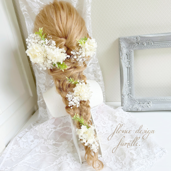 new.231.ホワイトグラデーションの上品で可憐なヘッドドレス