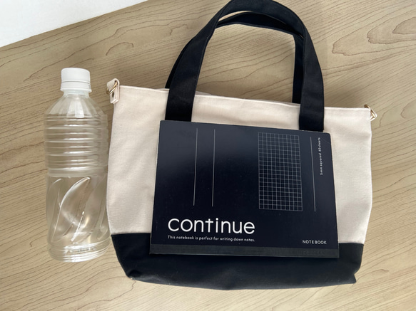 大人かわいい帆布トートバッグインド刺繍リボントートバッグ　ココア×ホワイト 18枚目の画像