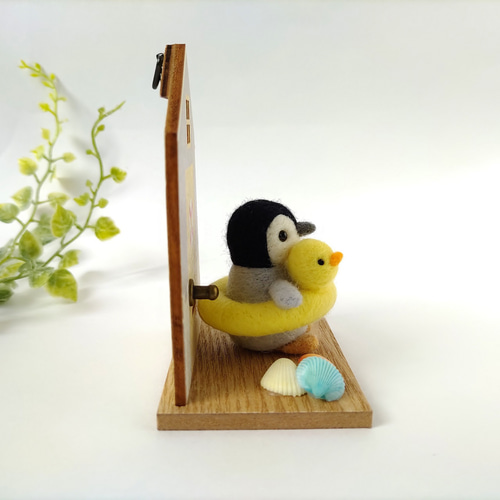 アヒル浮き輪のペンギンさん☆羊毛フェルト 羊毛フェルト nico*2 通販