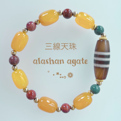 天珠】三眼天珠 馬牙三眼天珠 三眼天珠ブレスレット アラシャン瑪瑙