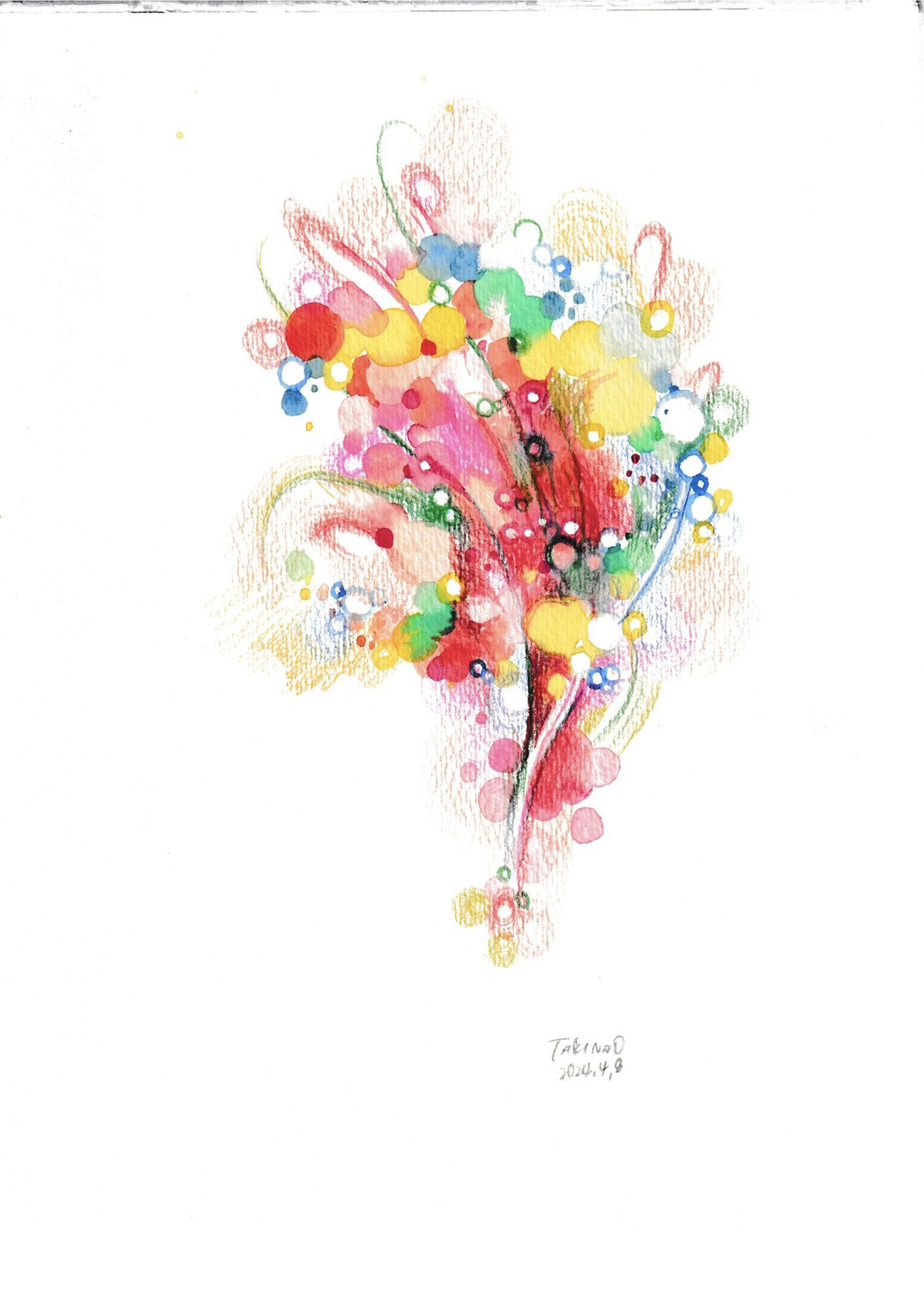 原画】水彩・アクリル画 ドローイング作品 008(額なし) 絵画