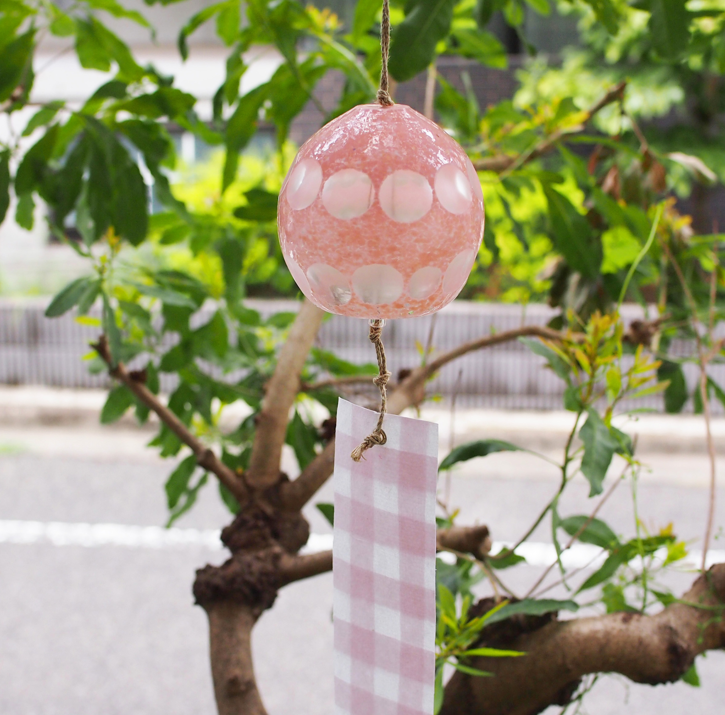 吹きガラス風鈴　乙女色　玉カット