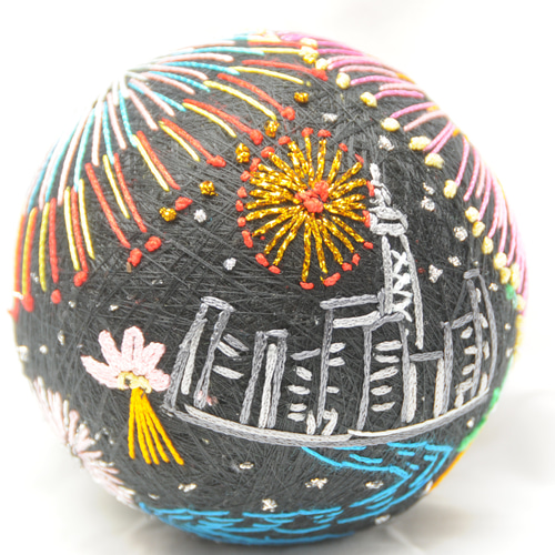 手まりN61 花火 直径11.5cm 円周36cm[てまり 手毬 手鞠] その他