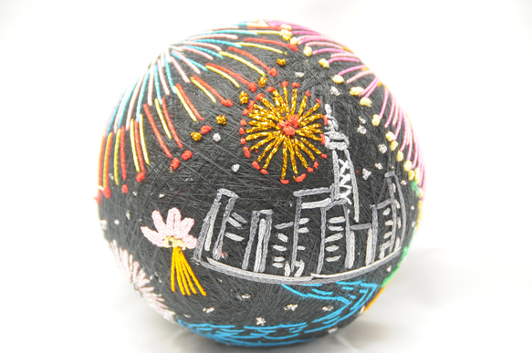 手まりN61 花火 直径11.5cm 円周36cm[てまり 手毬 手鞠] その他