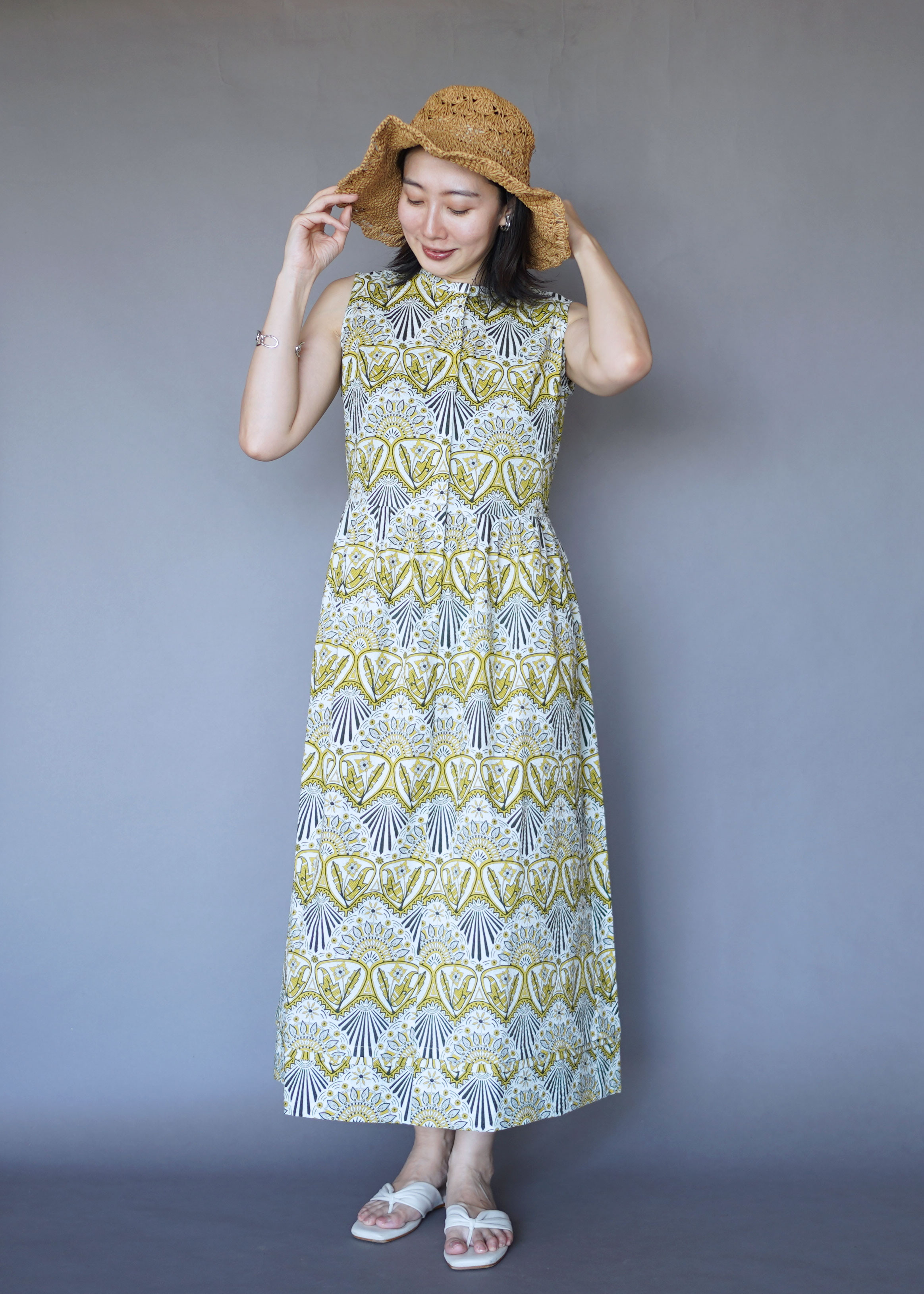 【受注制作】トラディショナルアーミッシュドレス◇リバティプリント（アール・デコ）*サッカー調*