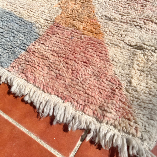 モロッコ ラグ カーペット 絨毯 ブジャド ベニワレン パステル  