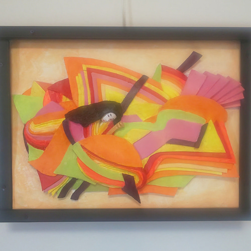 未来アートの「小野小町」（クレイ絵画） 絵画 山川工房、フェル
