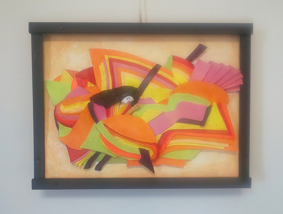 未来アートの「小野小町」（クレイ絵画） 絵画 山川工房、フェル
