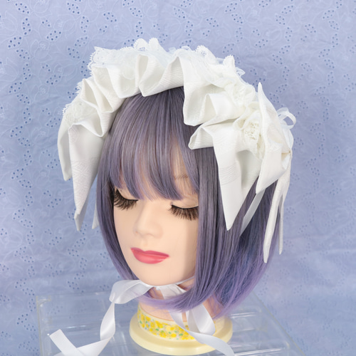 白織×編上① ボンネット ヘッドドレス ロリータ ヘッドドレス
