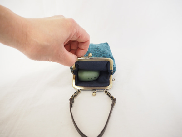 藍色提花煙袋 第4張的照片