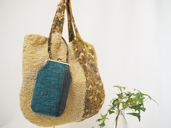 藍色提花煙袋 第5張的照片