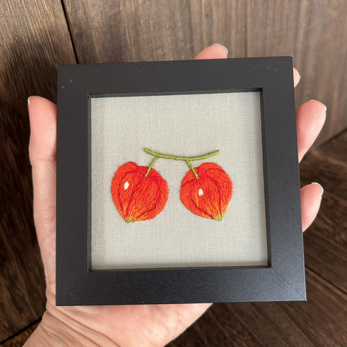 鬼灯の提灯 刺繍フレーム その他インテリア雑貨 Petite Nature