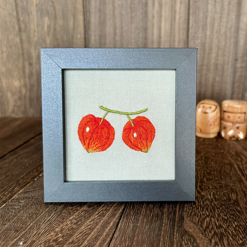 鬼灯の提灯 刺繍フレーム その他インテリア雑貨 Petite Nature