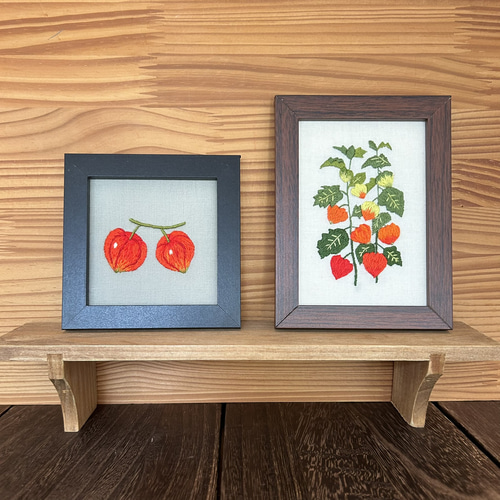 鬼灯の提灯 刺繍フレーム その他インテリア雑貨 Petite Nature
