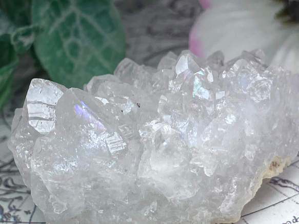 天からの祝福✨　アナンダライト　水晶　レインボークォーツ　原石　クラスター 