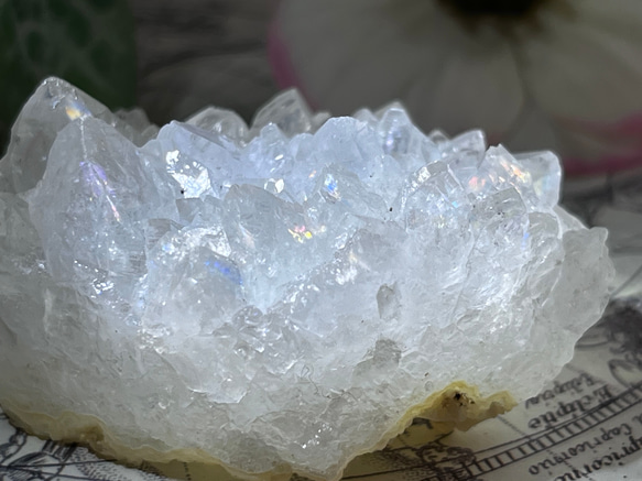 天からの祝福✨　アナンダライト　水晶　レインボークォーツ　原石　クラスター 