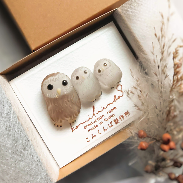 ふくろうさんのピンバッジ／アクセサリー 3枚目の画像