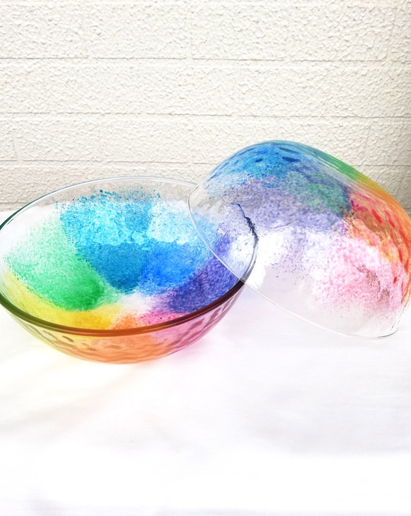 特集掲載】レインボー・虹色のサラダボウル・ガラスボウル お椀