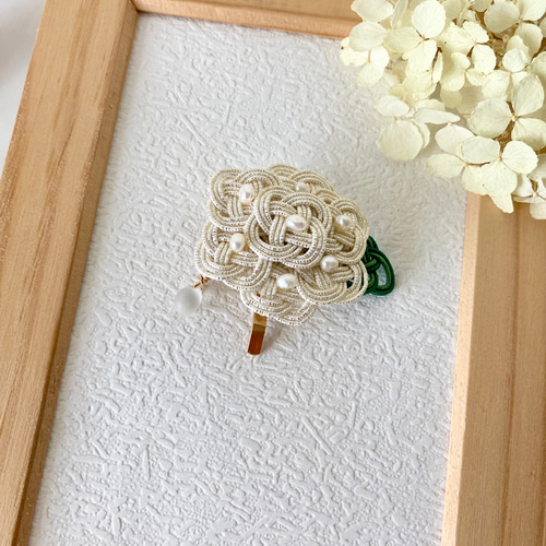 パネライ 希少 紫陽花ポニーフック/水引/ラメアイボリー ポニーフック のし・冠婚葬祭用品